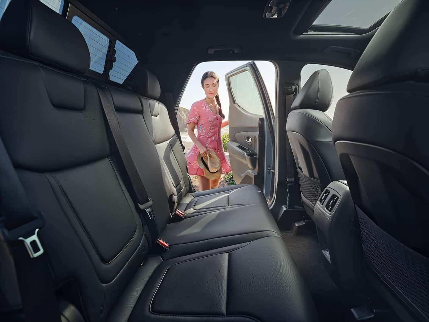 2023 Hyundai Santa Cruz rear seats and safety features | 2023 Hyundai Santa Cruz at Haddad Hyundai