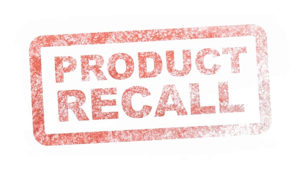 A stock photo of of a Safety Notice Recall stamp.