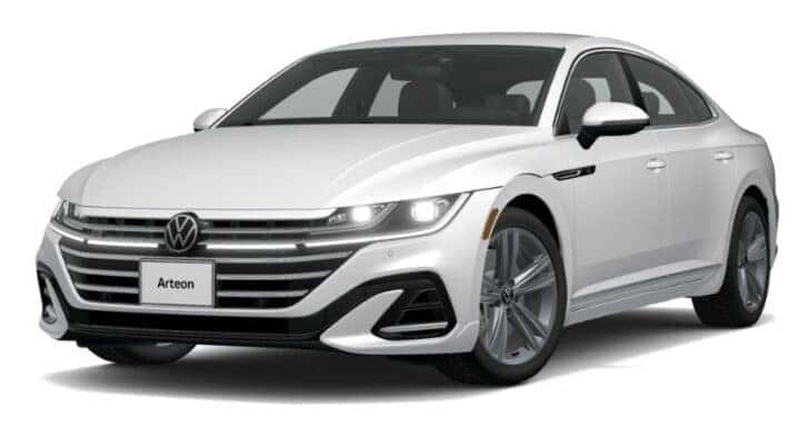 A white 2021 Volkswagen Arteon SE R-Line is angled left.