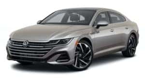 A silver 2021 Volkswagen Arteon is shown angled left.