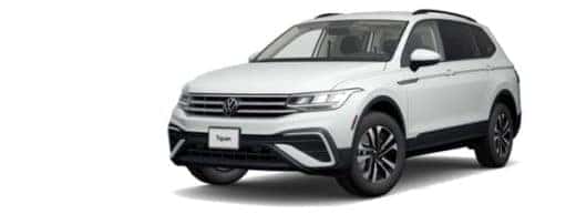 A white 2022 Volkswagen Tiguan S is angled left.