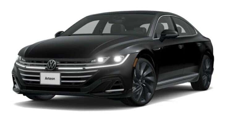 A black 2022 Volkswagen Arteon SEL R-Line is angled left.