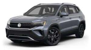 A grey 2023 Volkswagen Taos SE is angled left.