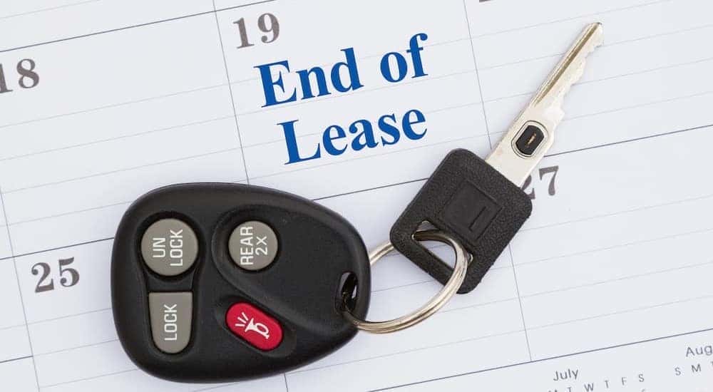 A calendar date, labeled end of lease, is shown.