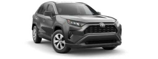 A grey 2023 Toyota RAV4 LE is angled right.