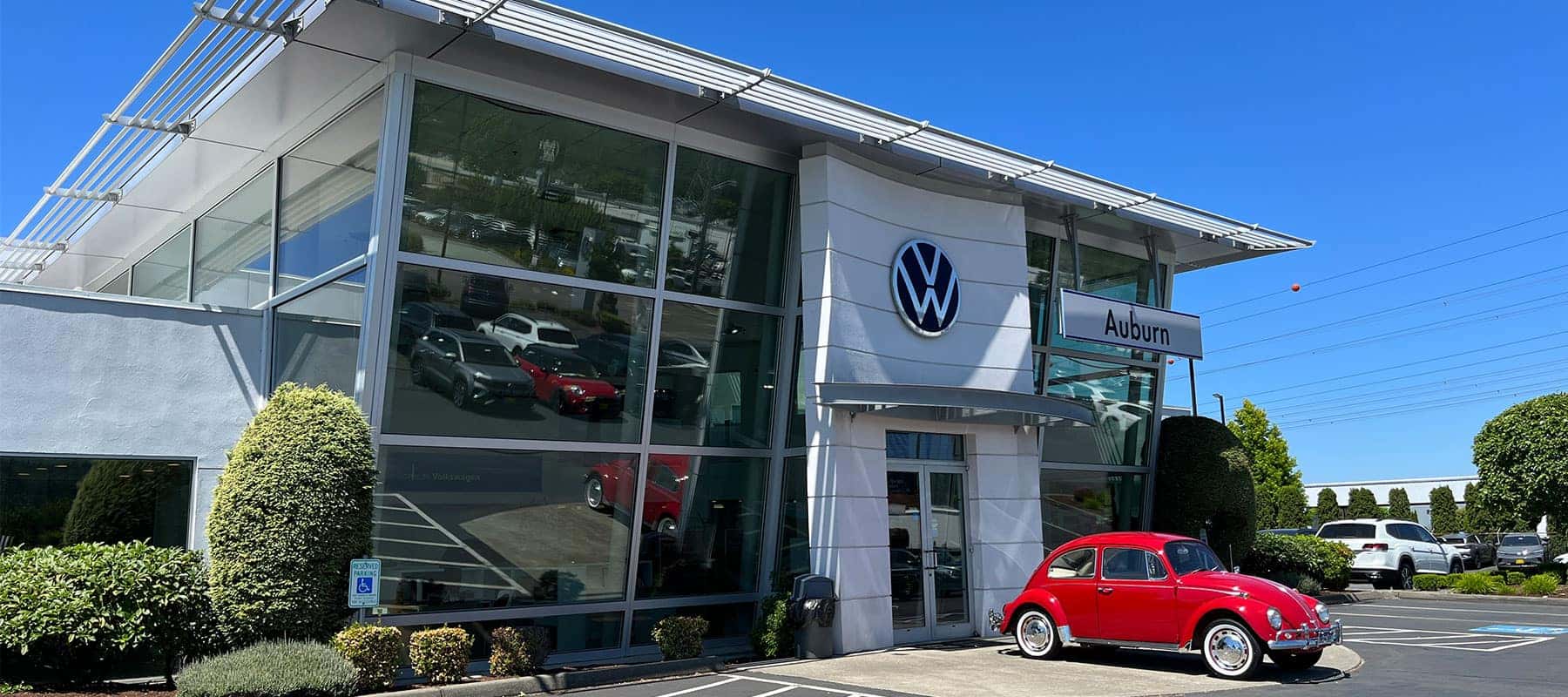 Front entrance of Bud Clary Auburn VW dealer