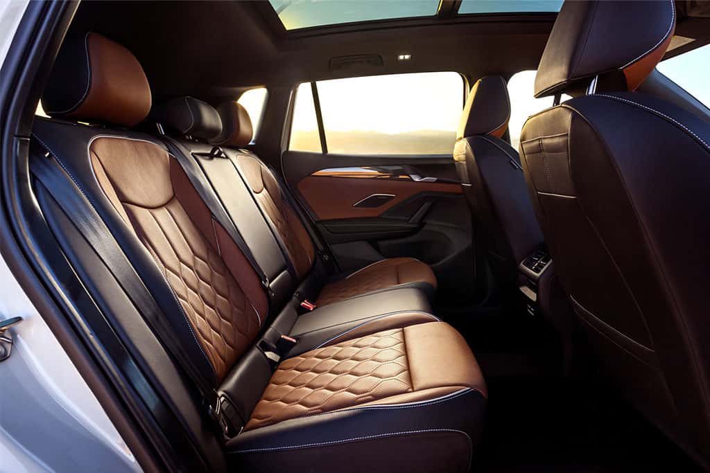2025 VW Tiguan interior showing backseats with leather seating