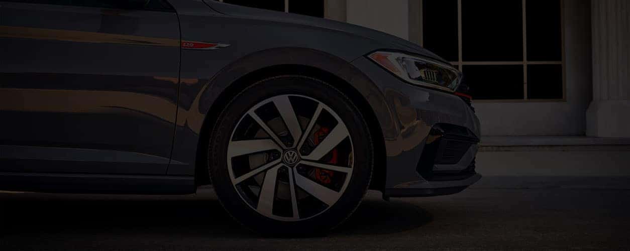 Close up shot of Volkswagen tires