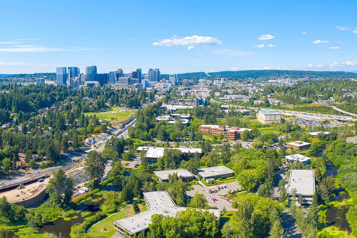 aerial view of bellevue washington