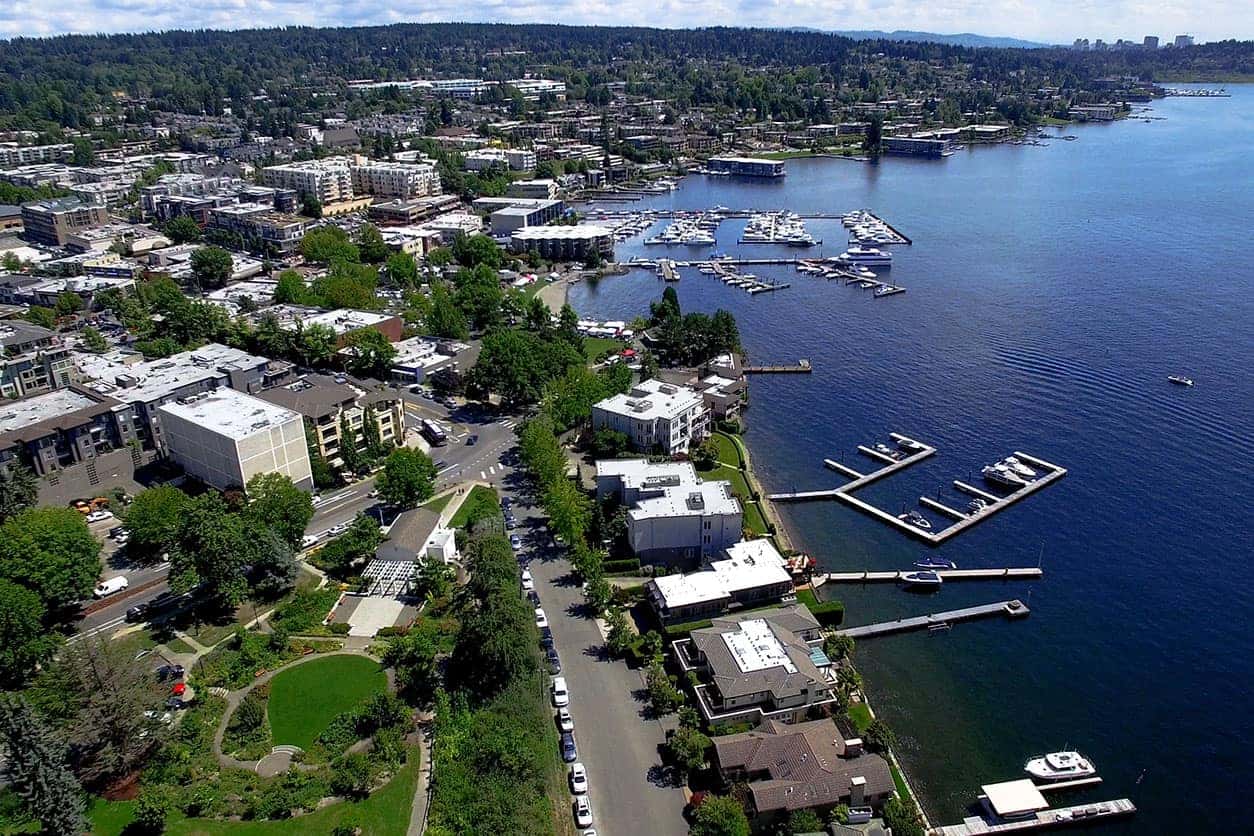 aerial view of kirkland washington