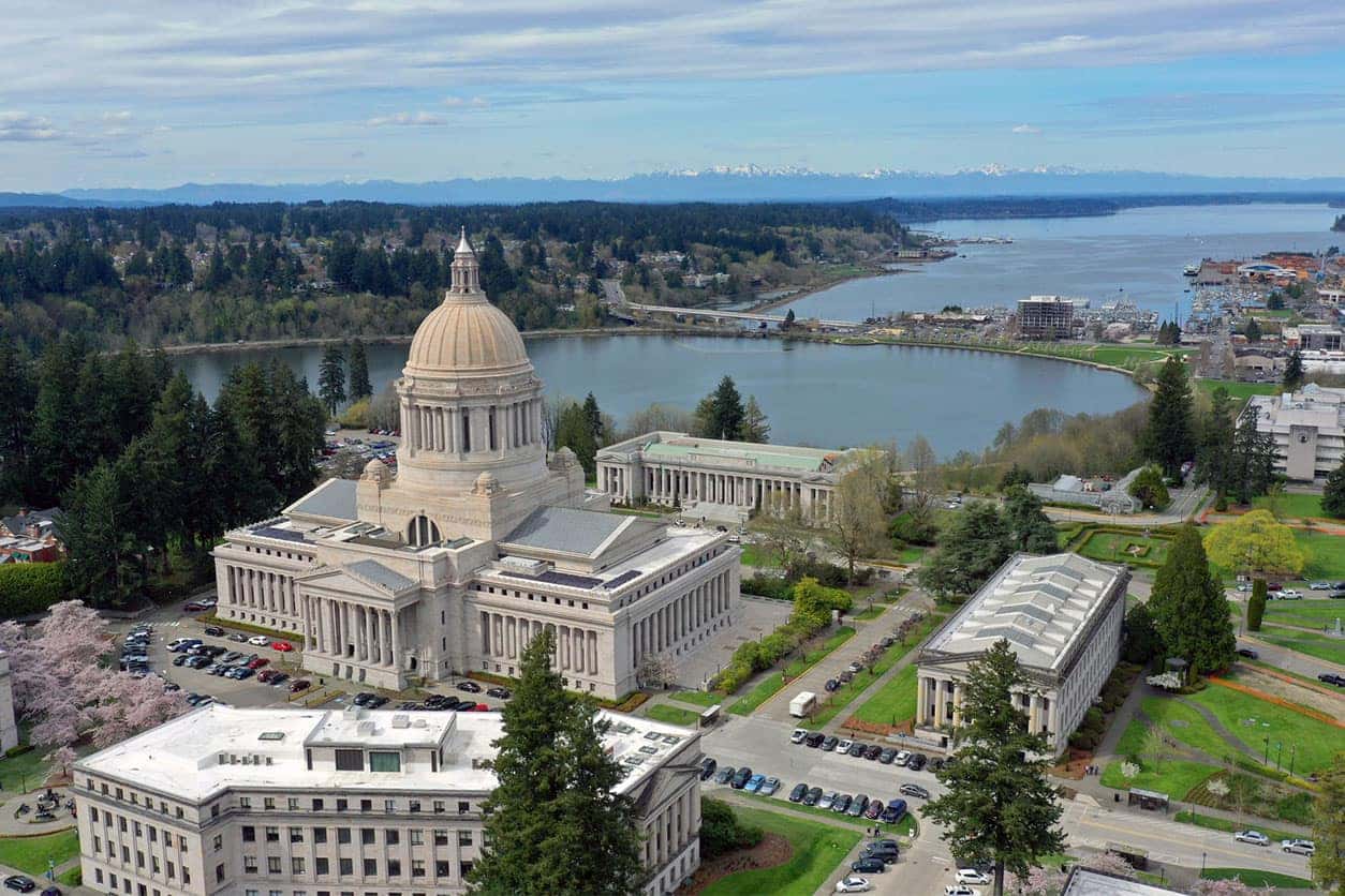 aerial view of olympia washington
