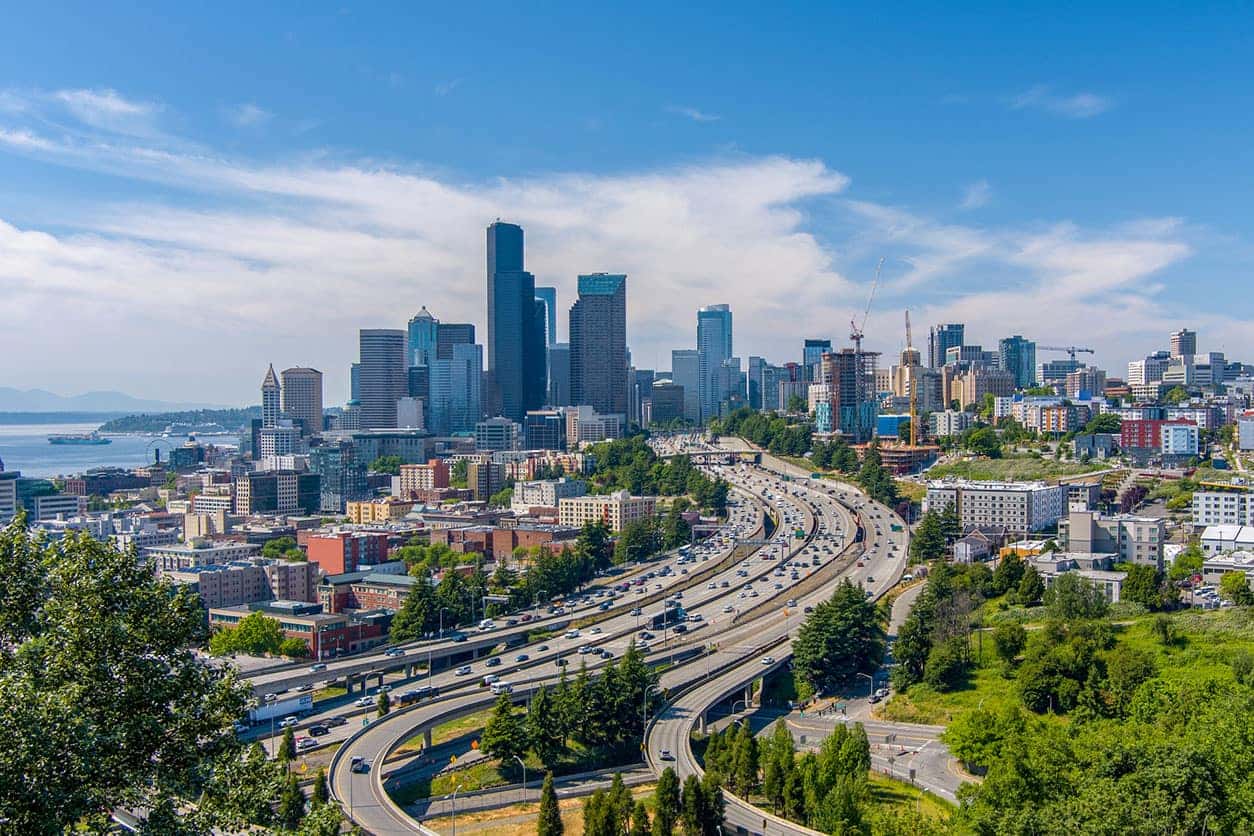 Aerial view of seattle washington