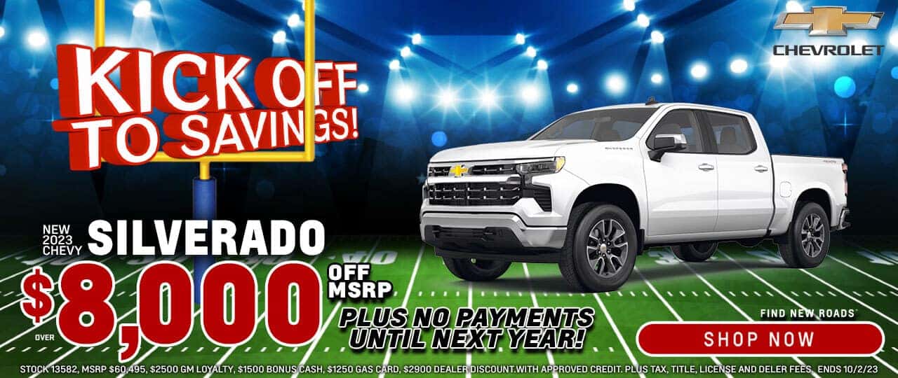 2023 Chevy Silverado $8,000 off MSRP + No payments til 2024