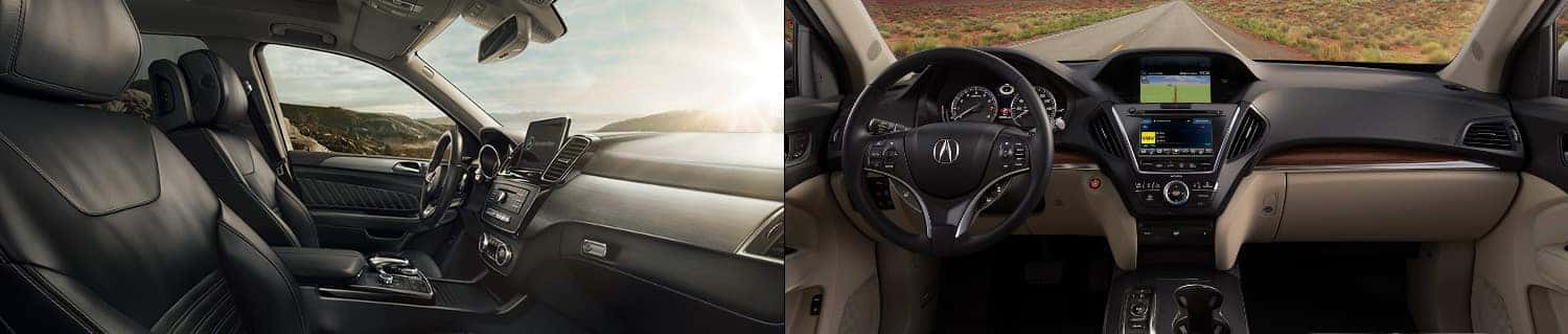 2018 Mercedes-Benz GLE SUV and Acura MDX Interior