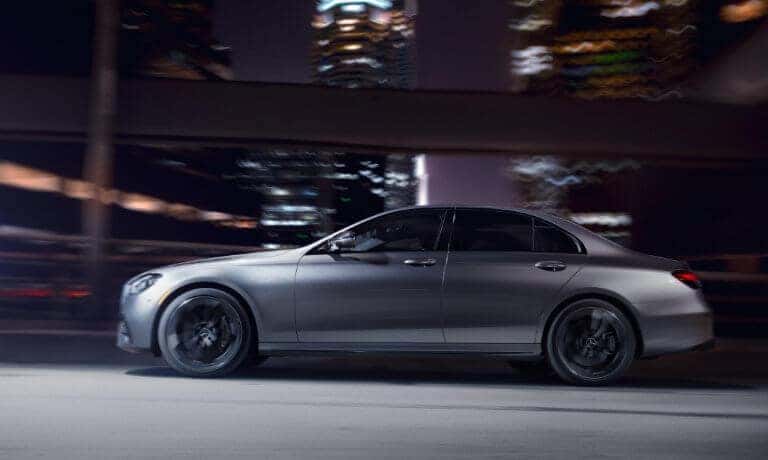2021 Mercedes-Benz E-Class exterior city highway at night
