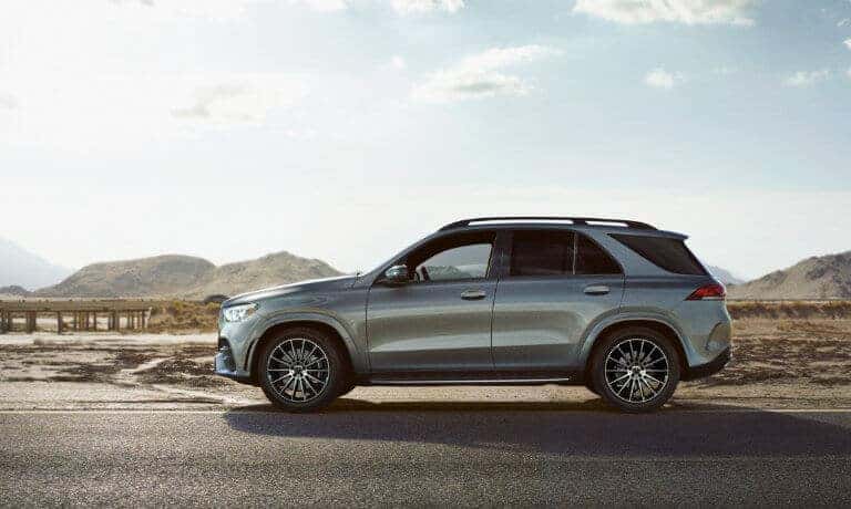 2021 Mercedes-Benz GLE SUV exterior driving along desert highway