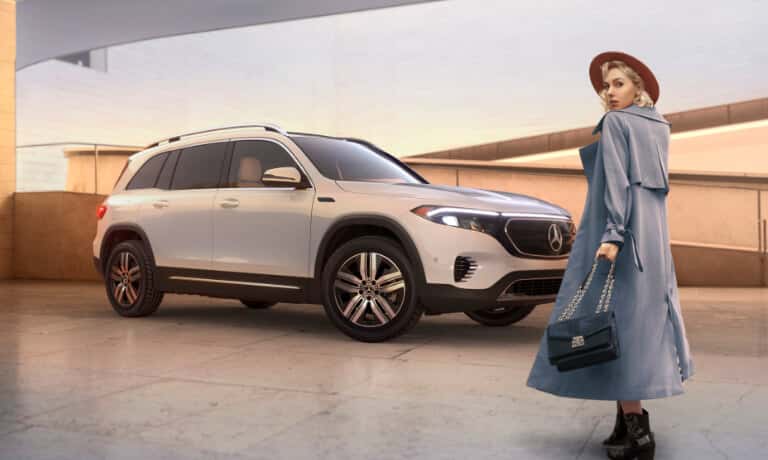2023 EQB SUV exterior with driver