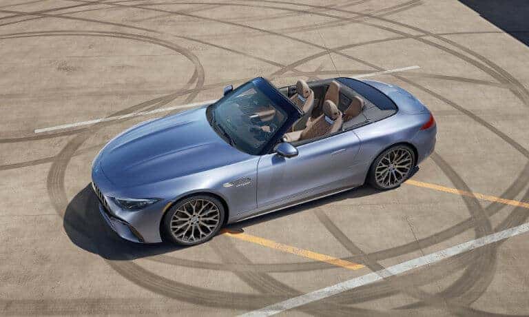 2025 Mercedes-AMG SL Roadster Exterior In Parking Lot With Tire Marks