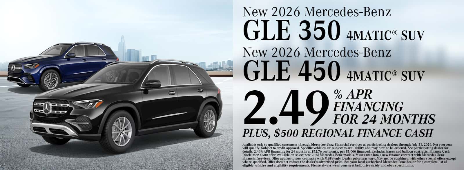 2026 Mercedes-Benz GLE 350 & 450 Offer