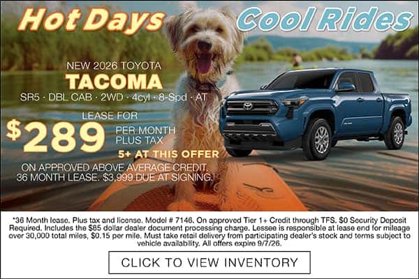 New 2026 Tacoma August Lease