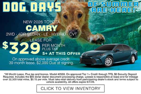 New 2026 Camry August Lease Offer