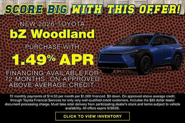 New 2026 bZ Woodland September APR Offer
