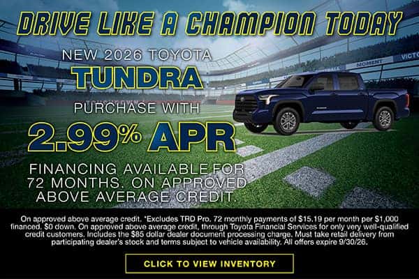 New 2026 Tundra September APR Offer