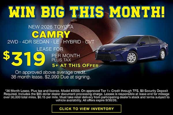New 2026 Camry September Lease Offer
