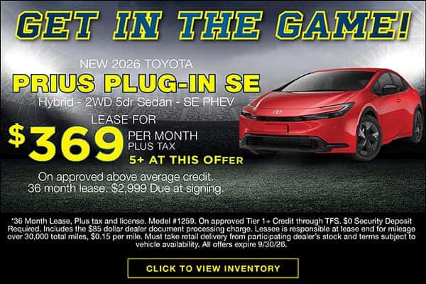 New 2026 Prius Plug-in September Lease Offer