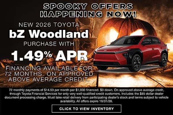 New 2026 bZ Woodland October APR Offer