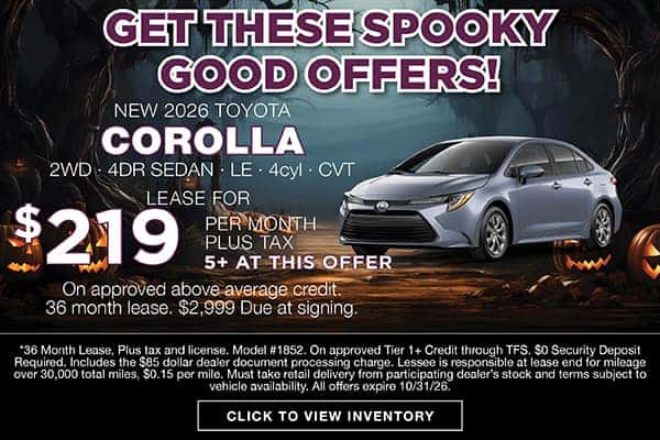 NEW 2026 Corolla October Lease Offer