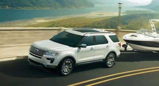 2019 Ford Explorer Towing a Boat