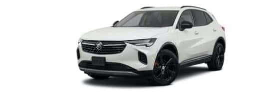 A white 2021 Buick Envision is angled left after winning a 2021 Buick Envision vs 2021 Ford Edge comparison.