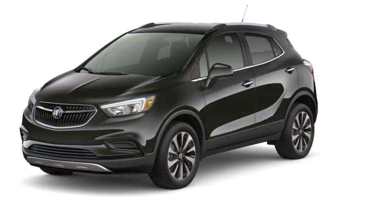 A black 2022 Buick Encore is shown angled left.