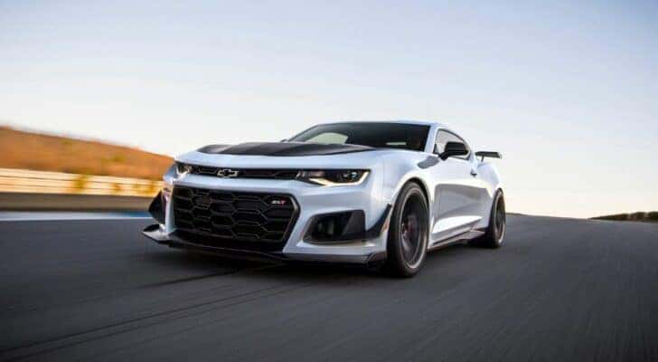 A white 2018 Chevy Camaro ZL1 1LE is on a racetrack after leaving a Chevy dealer near Independence.