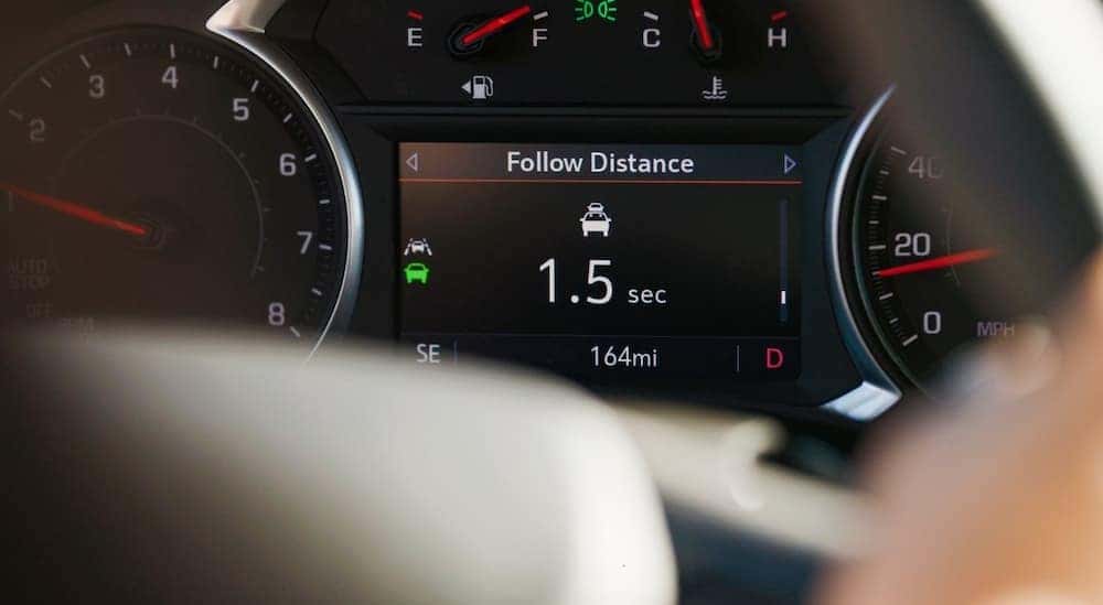 The Chevy following distance indicator is shown on the digital display.