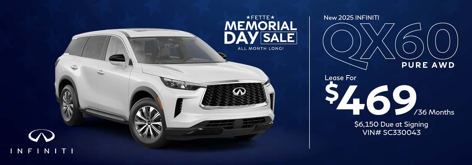 2025 QX60 Pure AWD Lease Offer