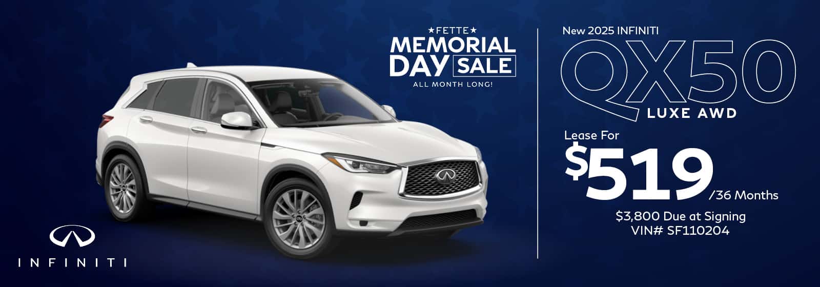 QX50 Luxe AWD Lease Offer
