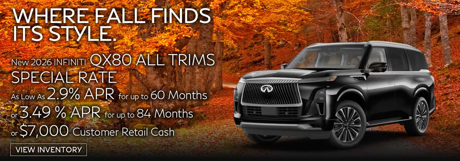 QX80 All Trims Special Rate