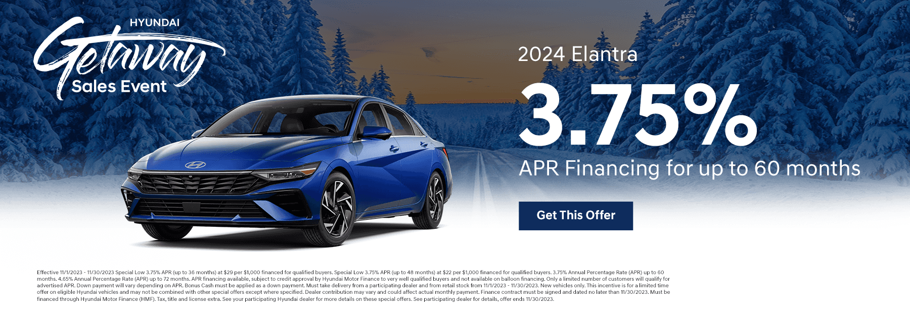 2024 Elantra 3.75% APR