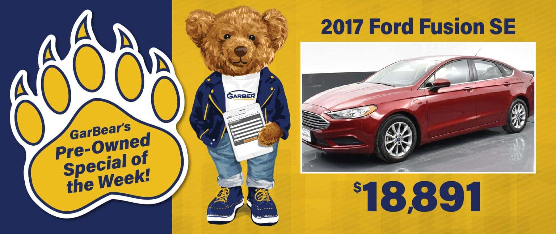 GarBear's Pre-Owned Special|2017 Ford Fusion $18,891