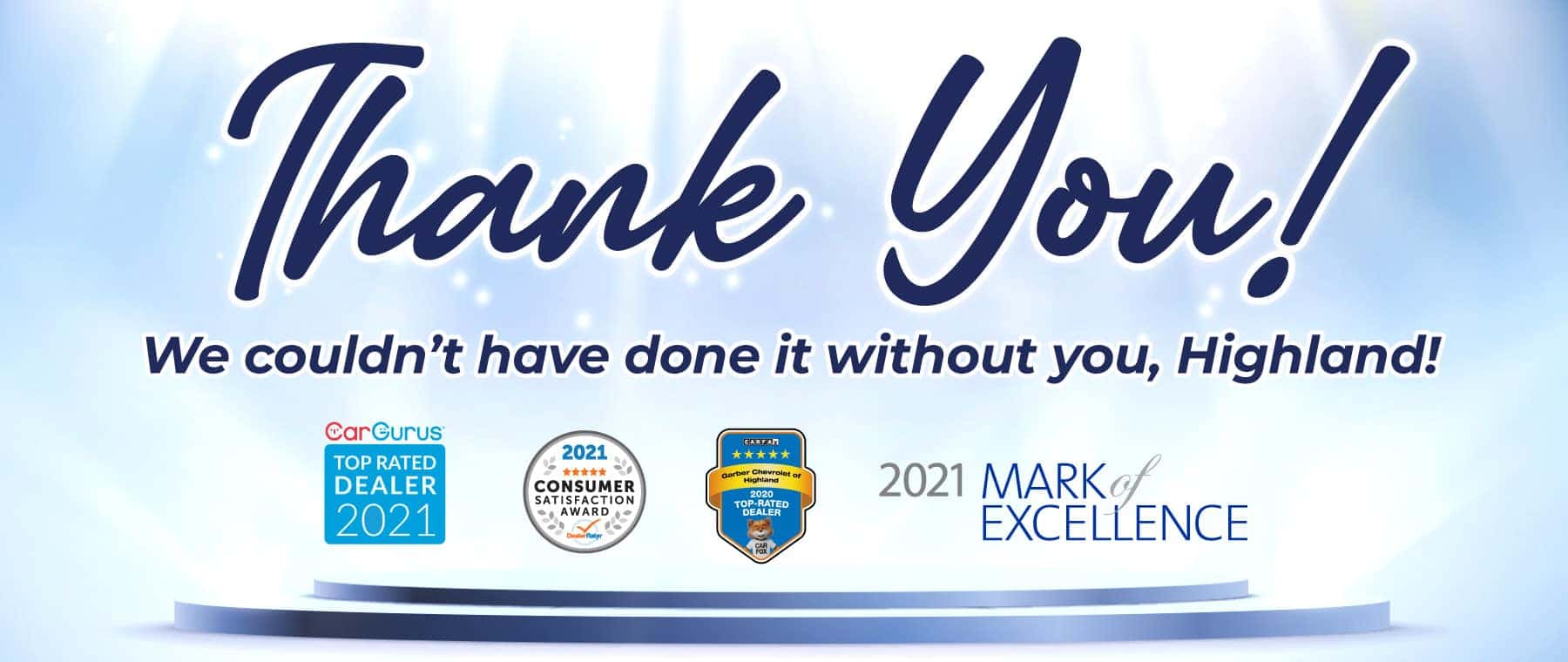 Thank you! We couldn't have done it without you, Highland!