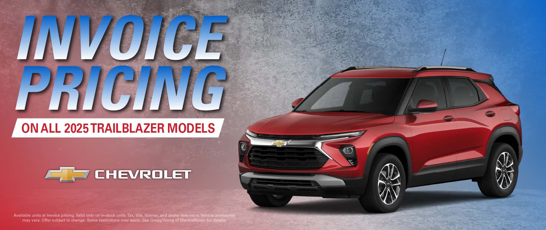 2025 CHEVROLET TRAILBLAZER INVOICE PRICING ON ALL '25 TRAILBLAZER MODELS