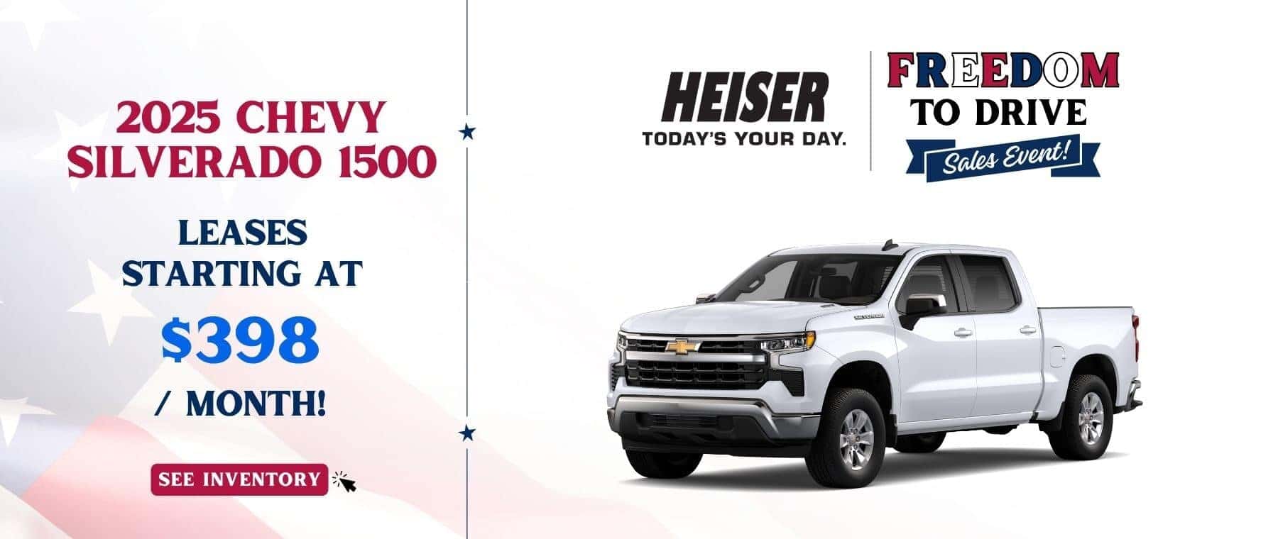 2025 Silverado $398/month lease!