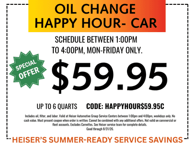 Oil change happy hour - car