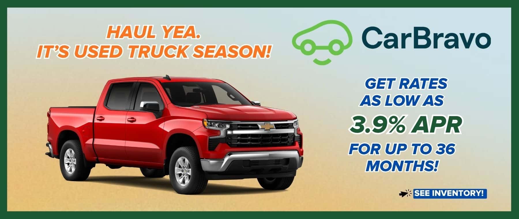 Get rates as low as 3.9% APR for up to 36 months!