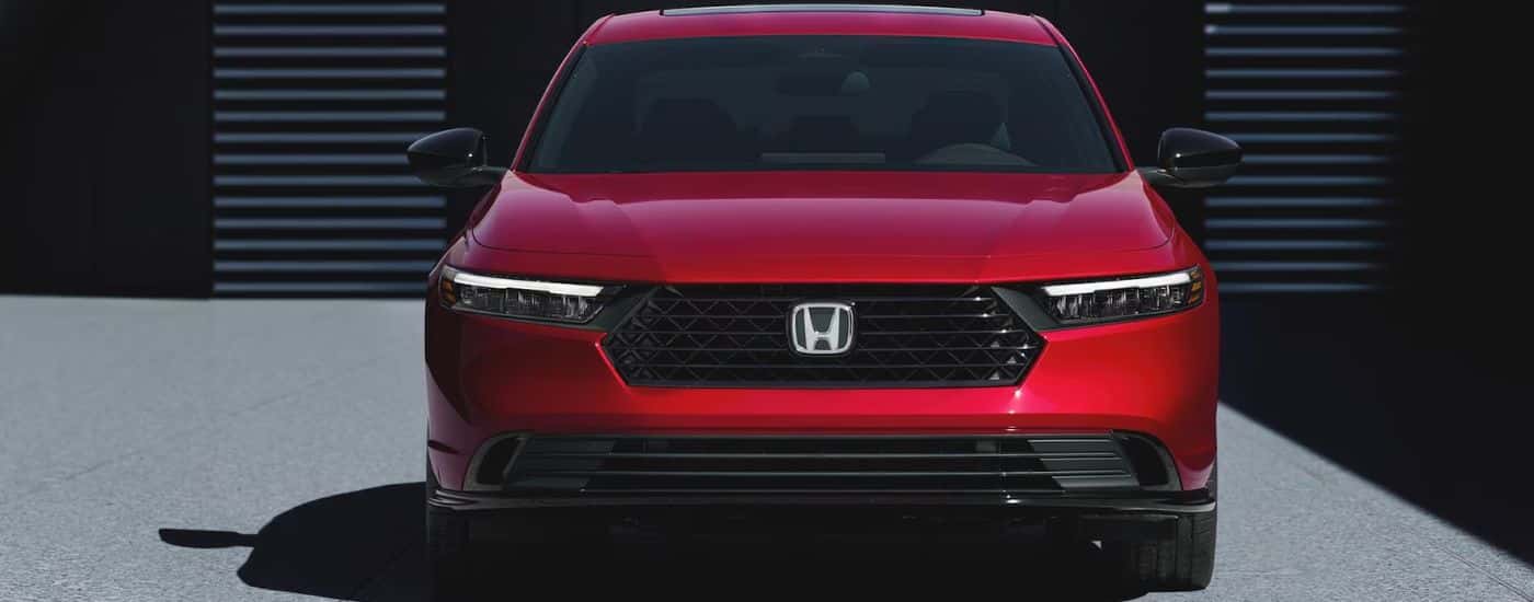 Red 2026 Honda Accord front view.