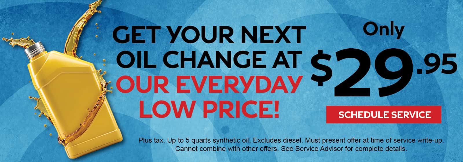 $29.95 Oil Change