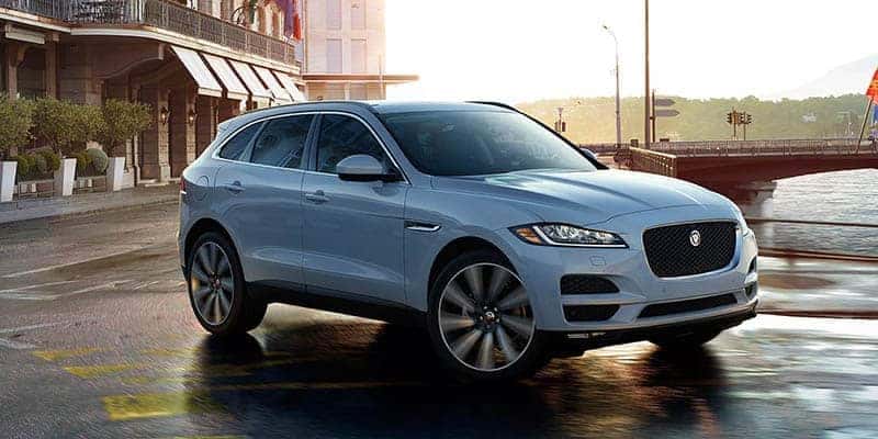 2018 Jaguar F-PACE Driving Around a Curve