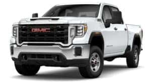 A white 2023 GMC Sierra 2500 HD Pro is shown angled left.